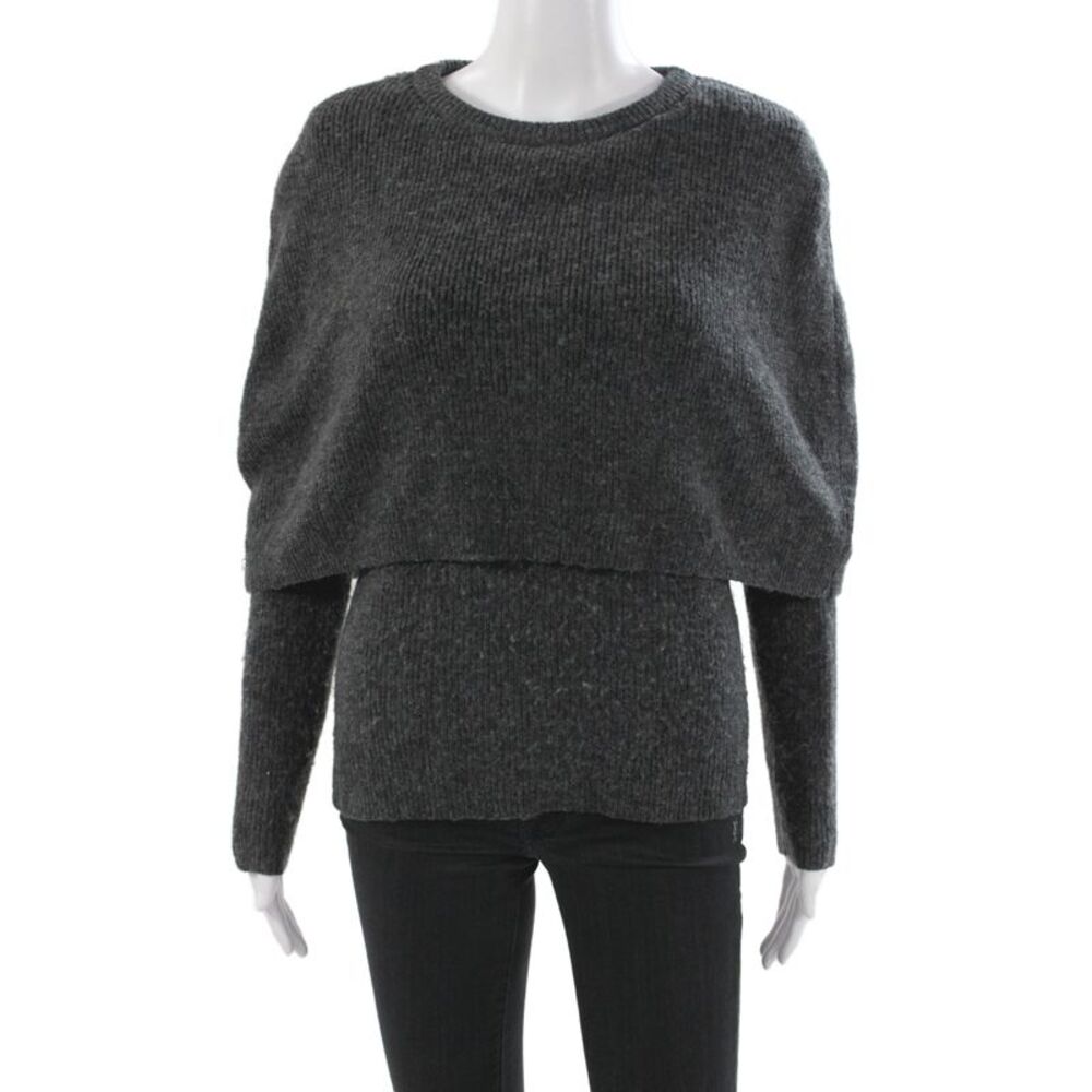 Zara Womens Pullover Sweater Gray Crew Neck Long Sleeve Size XL